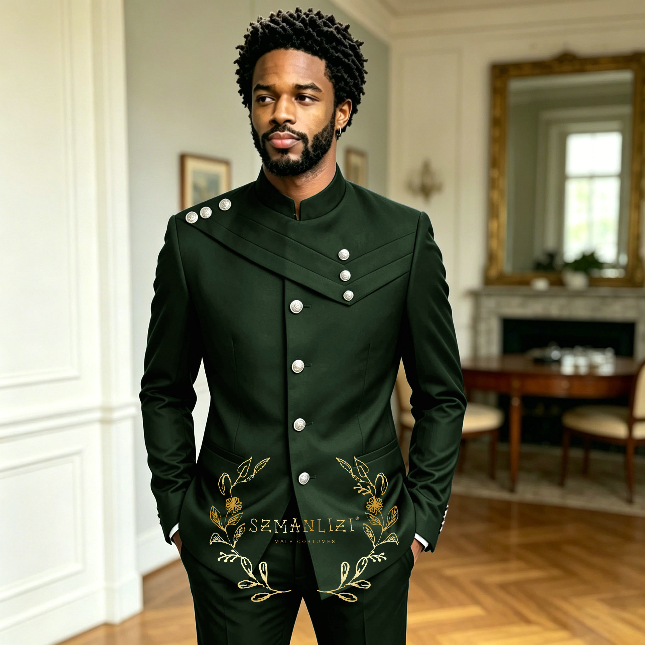 Men Grooming Outfit - Completo da Uomo Verde Scuro con