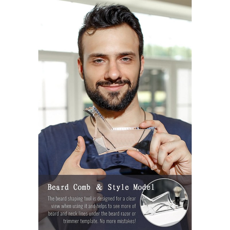 Men'S Grooming Facial - Strumento per Modellare la Barba, Modello