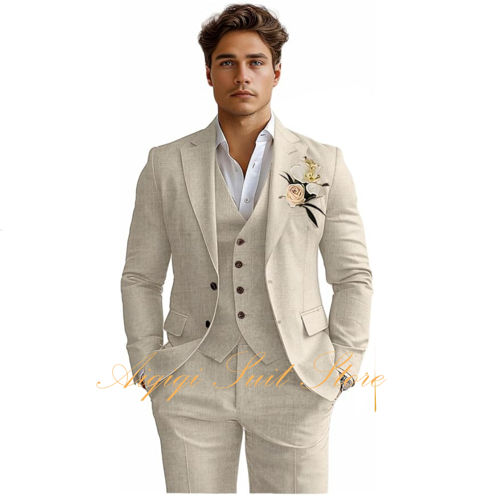 Men Grooming Outfit - Abiti da uomo in lino Abito