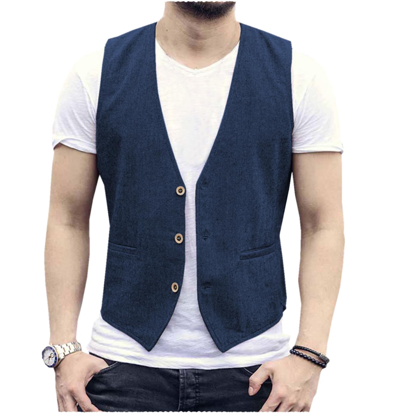 Gilet da uomo in lino da sposo - Men Grooming Outfit recensione e prezzo